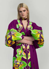 Orchid embroidered kaftan