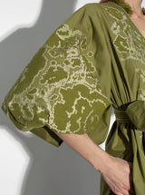 Green kaftan with gold embroidery