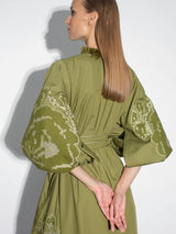 Green kaftan with gold embroidery