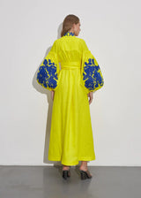 Yellow embroidered dress
