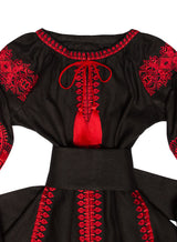 Black embroidered dress