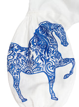 White Kaftan with exquisite horses