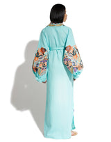 Turquoise embroidered dress