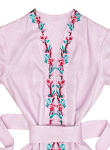 Light purple Kaftan with embroidered swallows