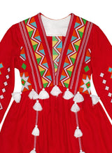 Tasseled Boho style Kaftan with embroidery