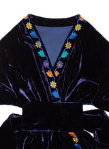 Navy blue Kaftan with embroidery