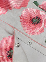 Light gray Kaftan with embroidered poppies
