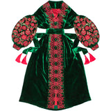 Emerald green Kaftan with embroidery