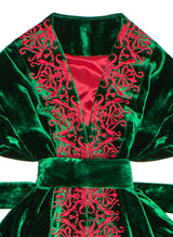 Emerald green Kaftan with embroidery