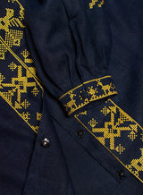 Dark blue Kaftan with embroidery