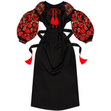 Black cotton Kaftan with embroidery