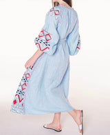 Light blue embroidered dress