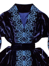 Navy blue Kaftan with embroidery