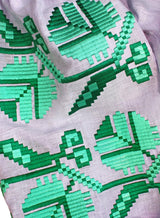 Boho Kaftan with green embroidery