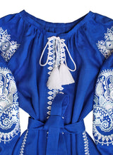 Blue embroidered Kaftan with wedges