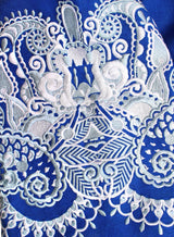 Blue embroidered Kaftan with wedges