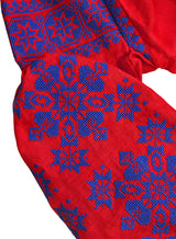 Long embroidered red kaftan