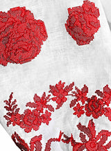 Boho style white kaftan with embroidery