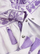 Kaftan with purple embroidery