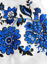 Kaftan with embroidered peacocks