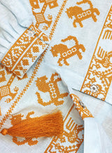 Light blue Kaftan with embroidery
