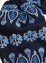 Dark blue Boho style Kaftan with wedges